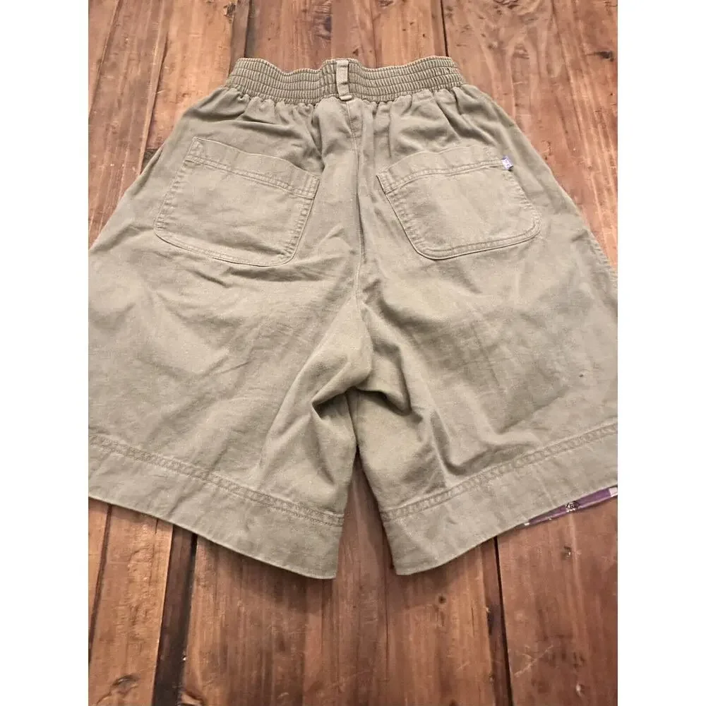Vintage Nike Girls Size Medium Pull On Khaki Shorts Golf Walking Geometric Hem